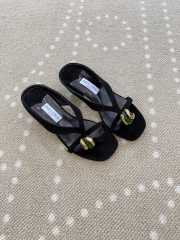 Uubags Jimmy Choo Emeri Stone 35 Black Suede Sandals 3.5cm - 5