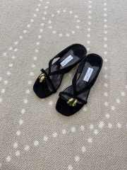 Uubags Jimmy Choo Emeri Stone 35 Black Suede Sandals 3.5cm - 4