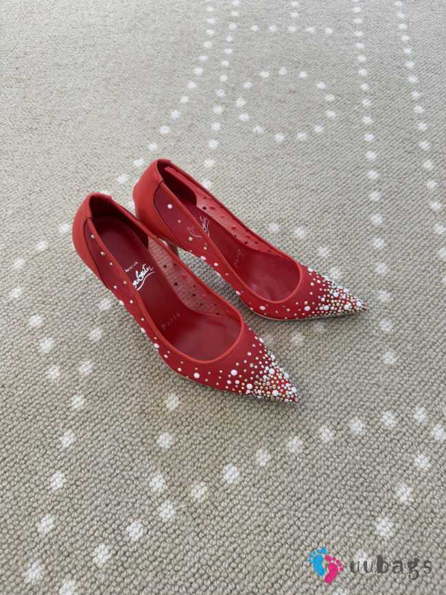 Uubags Christian Louboutin Miss Z Degrastrass Perla 10cm Pumps Red - 1