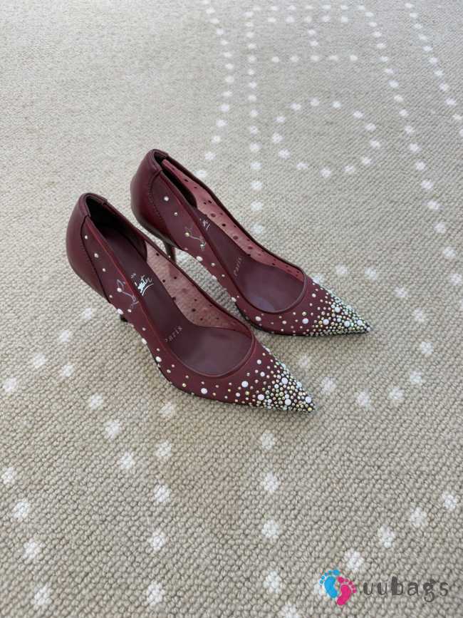 Uubags Christian Louboutin Miss Z Degrastrass Perla 10cm Pumps Deep Merlot - 1