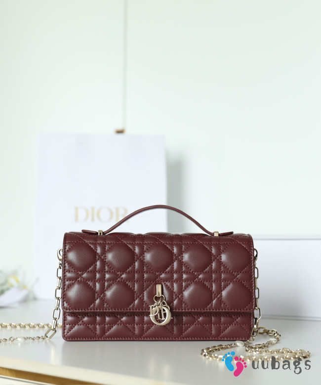 Uubags My Dior Mini Bag Dahlia Red Cannage Lambskin 21x11.5x4.5cm - 1