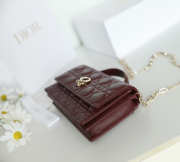 Uubags My Dior Mini Bag Dahlia Red Cannage Lambskin 21x11.5x4.5cm - 4