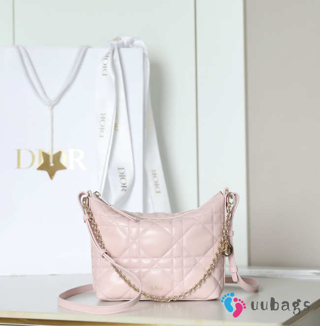 Uubags Dior Diorling Mini Bag Soupir Pink Macrocannage Lambskin 18x16.5x6cm - 1