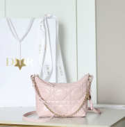 Uubags Dior Diorling Mini Bag Soupir Pink Macrocannage Lambskin 18x16.5x6cm - 1