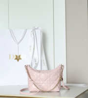 Uubags Dior Diorling Mini Bag Soupir Pink Macrocannage Lambskin 18x16.5x6cm - 6