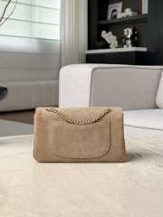 Uubags Chanel mini flap bag in suede calfskin & gold-colored metal dark beige 13x20x6cm - 6