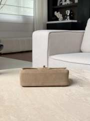 Uubags Chanel mini flap bag in suede calfskin & gold-colored metal dark beige 13x20x6cm - 5
