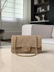 Uubags Chanel mini flap bag in suede calfskin & gold-colored metal dark beige 13x20x6cm - 4