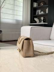 Uubags Chanel mini flap bag in suede calfskin & gold-colored metal dark beige 13x20x6cm - 2