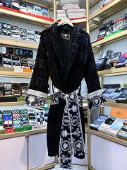 Uubags I Love Baroque bathrobe robes and wrap belt black/grey - 1