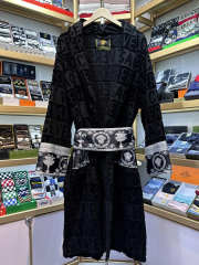 Uubags I Love Baroque bathrobe robes and wrap belt black/grey - 5