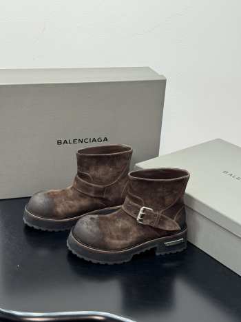 Uubags Balenciaga Venom mini bootie in light espresso waxed suede calfskin 2cm