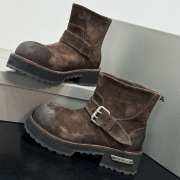 Uubags Balenciaga Venom mini bootie in light espresso waxed suede calfskin 2cm - 2
