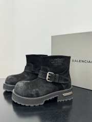 Uubags Balenciaga Venom mini bootie in black waxed suede calfskin 2cm - 1