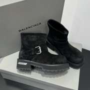 Uubags Balenciaga Venom mini bootie in black waxed suede calfskin 2cm - 6
