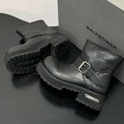 Uubags Balenciaga Venom mini bootie in black waxed suede calfskin 2cm - 5