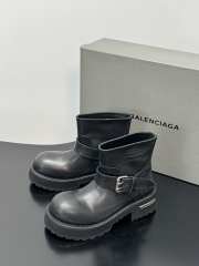 Uubags Balenciaga Venom mini bootie in black waxed suede calfskin 2cm - 3
