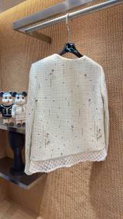 Uubags Chanel White Tweed Lace Trim Jacket - 4