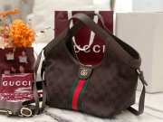 Uubags Gucci Giglio small tote bag in dark brown GG canvas 25x20x15cm - 4