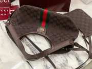Uubags Gucci Giglio small tote bag in dark brown GG canvas 25x20x15cm - 2