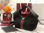 Uubags Gucci Giglio small tote bag in black GG canvas 25x20x15cm - 6