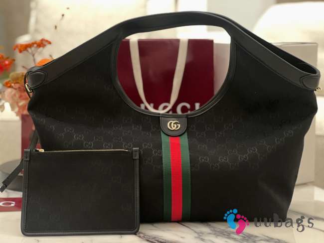Uubags Gucci Giglio large tote bag in black GG canvas 60x47x16cm - 1