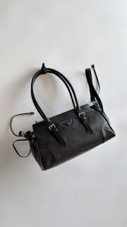 Uubags Prada Karin medium antiqued leather tote bag in black 32x17.5x10.5cm - 6