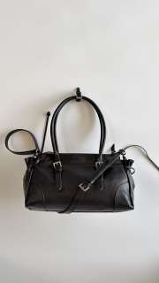 Uubags Prada Karin medium antiqued leather tote bag in black 32x17.5x10.5cm - 5