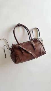 Uubags Prada Karin medium antiqued leather tote bag in chestnut brown 32x17.5x10.5cm - 6