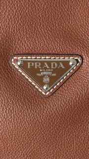Uubags Prada Karin medium antiqued leather tote bag in chestnut brown 32x17.5x10.5cm - 2