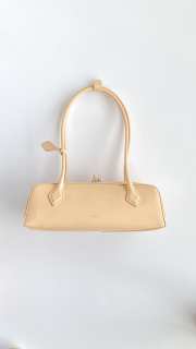 Uubags Alaia Le Teckel large peach goatskin leather shoulder bag 33x11x10cm - 1