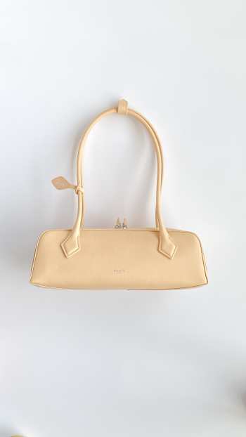 Uubags Alaia Le Teckel large peach goatskin leather shoulder bag 33x11x10cm