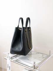 Uubags Chanel Mini Shopping Bag Calfskin & Gold-Tone Metal In Black 20.5x21x15cm - 5
