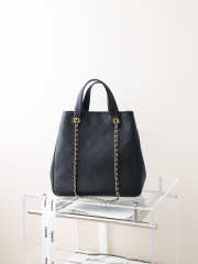 Uubags Chanel Mini Shopping Bag Calfskin & Gold-Tone Metal In Black 20.5x21x15cm - 4