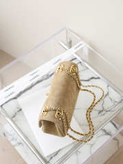 New Arrivals 2026 Chanel small flap bag in soft goatskin and gold-plated metal dark beige 12x22x8cm - 3
