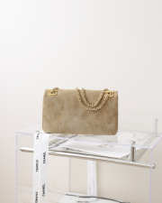 New Arrivals 2026 Chanel medium flap bag in soft goatskin and gold-plated metal dark beige 15x25.5x8cm - 4