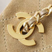 New Arrivals 2026 Chanel medium flap bag in soft goatskin and gold-plated metal dark beige 15x25.5x8cm - 3