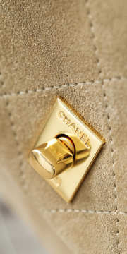 New Arrivals 2026 Chanel medium flap bag in soft goatskin and gold-plated metal dark beige 15x25.5x8cm - 2