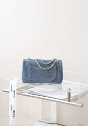 Uubags Chanel 26B blue denim mini flap bag 13x20x6cm - 5