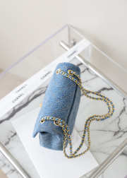 Uubags Chanel 26B blue denim mini flap bag 13x20x6cm - 4