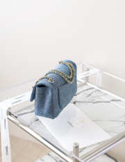 Uubags Chanel 26B blue denim mini flap bag 13x20x6cm - 3