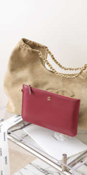 Uubags Chanel Tote Bag In Suede Calfskin & Gold Metal Light Beige 24.5x44.5x18cm - 4