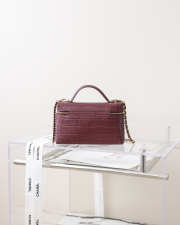 Uubags Chanel Vanity bag with shoulder strap embossed calfskin with crocodile pattern & gold-plated alloy in burgundy 17x19.5x5cm - 3