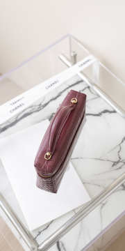 Uubags Chanel Vanity bag with shoulder strap embossed calfskin with crocodile pattern & gold-plated alloy in burgundy 17x19.5x5cm - 2