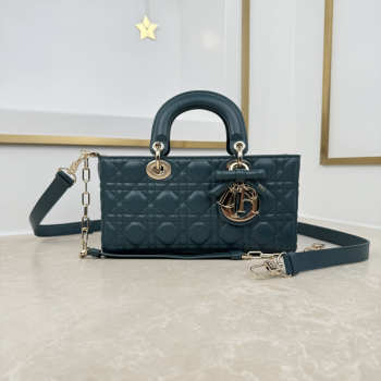 Uubags Dior Medium Lady D-Joy Bag Cannage Lambskin In Evergreen 26x13.5x5cm