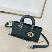 Uubags Dior Medium Lady D-Joy Bag Cannage Lambskin In Evergreen 26x13.5x5cm - 4