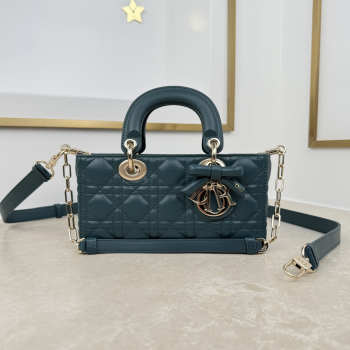Uubags Dior Small Lady D-Joy Bag Cannage Lambskin In Evergreen 22x11x6cm