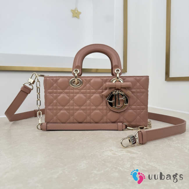 Uubags Dior Small Lady D-Joy Bag Cannage Lambskin In Brown 22x11x6cm - 1