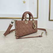 Uubags Dior Small Lady D-Joy Bag Cannage Lambskin In Brown 22x11x6cm - 6
