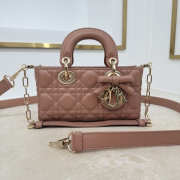 Uubags Dior Mini Lady D-Joy Bag Cannage Lambskin In Brown 19x10.5x5.5cm - 1